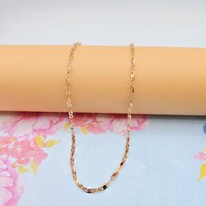 "Delicate Rose Gold Link Chain Necklace for Women, 17.7 Inch Length, XPNL0078